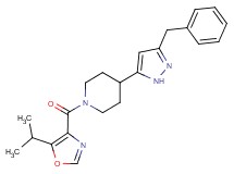4-(3-benzyl-1H-pyrazol-5-yl)-1-[(5-isopropyl-1,3-oxazol-4-yl)carbonyl]piperidine