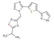 5-isopropyl-3-({2-[5-(1H-pyrazol-3-yl)-2-thienyl]-1H-imidazol-1-yl}methyl)-1,2,4-oxadiazole