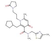 2-(cyclopentylmethyl)-N,6-dimethyl-N-[(4-methyl-1,3-thiazol-2-yl)methyl]-4-oxo-1-[3-(2-oxo-1-pyrrolidinyl)propyl]-1,4-dihydro-3-pyridinecarboxamide