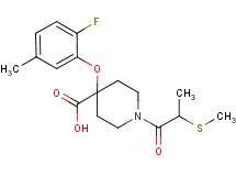 4-(2-fluoro-5-methylphenoxy)-1-[2-(methylthio)propanoyl]piperidine-4-carboxylic acid