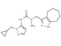 N'-[1-(cyclopropylmethyl)-1H-pyrazol-5-yl]-N-(1,4,5,6,7,8-hexahydrocyclohepta[c]pyrazol-3-ylmethyl)-N-methylurea