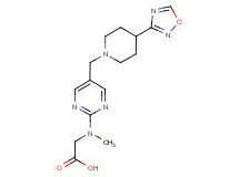 N-methyl-N-(5-{[4-(1,2,4-oxadiazol-3-yl)piperidin-1-yl]methyl}pyrimidin-2-yl)glycine