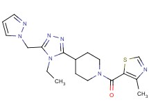 4-[4-ethyl-5-(1H-pyrazol-1-ylmethyl)-4H-1,2,4-triazol-3-yl]-1-[(4-methyl-1,3-thiazol-5-yl)carbonyl]piperidine