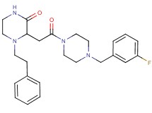3-{2-[4-(3-fluorobenzyl)-1-piperazinyl]-2-oxoethyl}-4-(2-phenylethyl)-2-piperazinone
