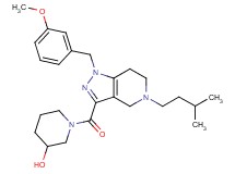 1-{[1-(3-methoxybenzyl)-5-(3-methylbutyl)-4,5,6,7-tetrahydro-1H-pyrazolo[4,3-c]pyridin-3-yl]carbonyl}-3-piperidinol