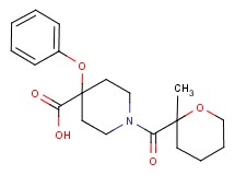 1-[(2-methyltetrahydro-2H-pyran-2-yl)carbonyl]-4-phenoxypiperidine-4-carboxylic acid