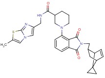 1-[1,3-dioxo-2-(spiro[bicyclo[2.2.1]heptane-7,1'-cyclopropane]-5-en-2-ylmethyl)-2,3-dihydro-1H-isoindol-4-yl]-N-[(2-methylimidazo[2,1-b][1,3]thiazol-6-yl)methyl]-3-piperidinecarboxamide