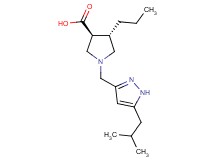(3S*,4S*)-1-[(5-isobutyl-1H-pyrazol-3-yl)methyl]-4-propyl-3-pyrrolidinecarboxylic acid
