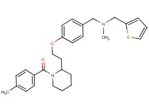 N-methyl-1-(4-{2-[1-(4-methylbenzoyl)-2-piperidinyl]ethoxy}phenyl)-N-(2-thienylmethyl)methanamine