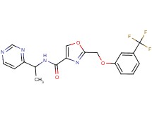 N-[1-(4-pyrimidinyl)ethyl]-2-{[3-(trifluoromethyl)phenoxy]methyl}-1,3-oxazole-4-carboxamide