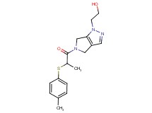 2-[5-{2-[(4-methylphenyl)thio]propanoyl}-5,6-dihydropyrrolo[3,4-c]pyrazol-1(4H)-yl]ethanol