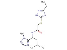 2-[(3-ethyl-1H-1,2,4-triazol-5-yl)thio]-N-[3-methyl-1-(1-methyl-1H-1,2,4-triazol-5-yl)butyl]acetamide