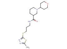 N-{3-[(5-methyl-1,3,4-thiadiazol-2-yl)thio]propyl}-1-(tetrahydro-2H-pyran-4-yl)-3-piperidinecarboxamide
