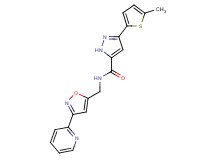 3-(5-methyl-2-thienyl)-N-{[3-(2-pyridinyl)-5-isoxazolyl]methyl}-1H-pyrazole-5-carboxamide