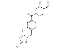 (3S*,4R*)-1-{4-[(3,5-dimethyl-1H-pyrazol-1-yl)methyl]benzoyl}-4-(hydroxymethyl)-3-piperidinol
