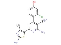 2-amino-6-(2-amino-4-methyl-1,3-thiazol-5-yl)-4-(2-chloro-4-hydroxyphenyl)nicotinonitrile