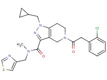 5-[(2-chlorophenyl)acetyl]-1-(cyclopropylmethyl)-N-methyl-N-(1,3-thiazol-4-ylmethyl)-4,5,6,7-tetrahydro-1H-pyrazolo[4,3-c]pyridine-3-carboxamide