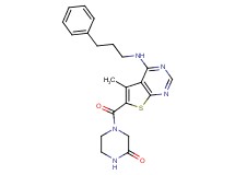 4-({5-methyl-4-[(3-phenylpropyl)amino]thieno[2,3-d]pyrimidin-6-yl}carbonyl)-2-piperazinone