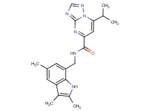 7-isopropyl-N-[(2,3,5-trimethyl-1H-indol-7-yl)methyl][1,2,4]triazolo[1,5-a]pyrimidine-5-carboxamide