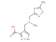 4-({methyl[(5-methyl-1,2,4-oxadiazol-3-yl)methyl]amino}methyl)-1H-pyrazole-3-carboxylic acid