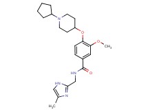 4-[(1-cyclopentyl-4-piperidinyl)oxy]-3-methoxy-N-[(4-methyl-1H-imidazol-2-yl)methyl]benzamide