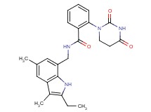 2-(2,4-dioxotetrahydropyrimidin-1(2H)-yl)-N-[(2-ethyl-3,5-dimethyl-1H-indol-7-yl)methyl]benzamide