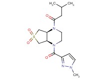 (4aR*,7aS*)-1-(3-methylbutanoyl)-4-[(1-methyl-1H-pyrazol-3-yl)carbonyl]octahydrothieno[3,4-b]pyrazine 6,6-dioxide