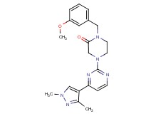 4-[4-(1,3-dimethyl-1H-pyrazol-4-yl)pyrimidin-2-yl]-1-(3-methoxybenzyl)piperazin-2-one