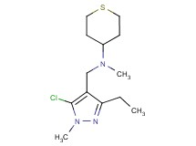N-[(5-chloro-3-ethyl-1-methyl-1H-pyrazol-4-yl)methyl]-N-methyltetrahydro-2H-thiopyran-4-amine