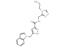 5-(1H-indol-1-ylmethyl)-N-[(4-propyl-4H-1,2,4-triazol-3-yl)methyl]-1H-pyrazole-3-carboxamide