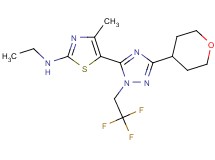 N-ethyl-4-methyl-5-[3-(tetrahydro-2H-pyran-4-yl)-1-(2,2,2-trifluoroethyl)-1H-1,2,4-triazol-5-yl]-1,3-thiazol-2-amine