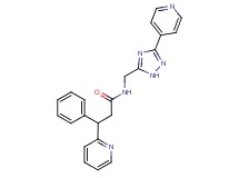 3-phenyl-3-pyridin-2-yl-N-[(3-pyridin-4-yl-1H-1,2,4-triazol-5-yl)methyl]propanamide