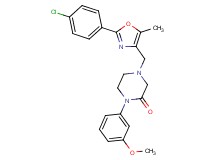 4-{[2-(4-chlorophenyl)-5-methyl-1,3-oxazol-4-yl]methyl}-1-(3-methoxyphenyl)-2-piperazinone