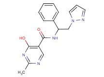 4-hydroxy-2-methyl-N-[1-phenyl-2-(1H-pyrazol-1-yl)ethyl]pyrimidine-5-carboxamide