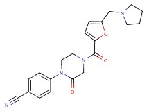 4-{2-oxo-4-[5-(1-pyrrolidinylmethyl)-2-furoyl]-1-piperazinyl}benzonitrile