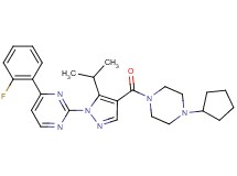 2-{4-[(4-cyclopentyl-1-piperazinyl)carbonyl]-5-isopropyl-1H-pyrazol-1-yl}-4-(2-fluorophenyl)pyrimidine