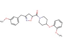 1-{[3-(3-methoxybenzyl)-4,5-dihydro-5-isoxazolyl]carbonyl}-4-(2-methoxyphenoxy)piperidine