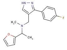N-{[3-(4-fluorophenyl)-1H-pyrazol-4-yl]methyl}-1-(2-furyl)-N-methylethanamine