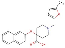 1-[(5-methyl-2-furyl)methyl]-4-(2-naphthyloxy)piperidine-4-carboxylic acid
