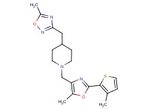 1-{[5-methyl-2-(3-methyl-2-thienyl)-1,3-oxazol-4-yl]methyl}-4-[(5-methyl-1,2,4-oxadiazol-3-yl)methyl]piperidine