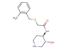 N-[rel-(3R,4R)-3-hydroxy-4-piperidinyl]-2-[(2-methylbenzyl)thio]acetamide hydrochloride