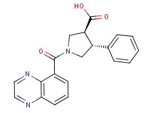 (3S*,4R*)-4-phenyl-1-(quinoxalin-5-ylcarbonyl)pyrrolidine-3-carboxylic acid