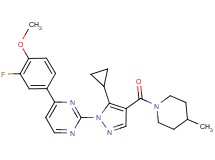 2-{5-cyclopropyl-4-[(4-methyl-1-piperidinyl)carbonyl]-1H-pyrazol-1-yl}-4-(3-fluoro-4-methoxyphenyl)pyrimidine