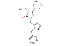 2-[(1-benzyl-1H-imidazol-2-yl)methyl]-4-ethyl-5-(3-piperidinyl)-2,4-dihydro-3H-1,2,4-triazol-3-one dihydrochloride