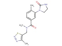 N,4-dimethyl-N-[(4-methyl-1,2,3-thiadiazol-5-yl)methyl]-3-(2-oxo-1-imidazolidinyl)benzamide