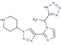 4-(4-{1-[1-(1H-tetrazol-5-yl)ethyl]-1H-imidazol-2-yl}-1H-1,2,3-triazol-1-yl)piperidine hydrochloride