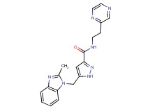 5-[(2-methyl-1H-benzimidazol-1-yl)methyl]-N-(2-pyrazin-2-ylethyl)-1H-pyrazole-3-carboxamide