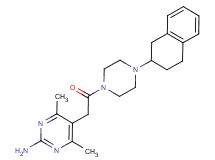 4,6-dimethyl-5-{2-oxo-2-[4-(1,2,3,4-tetrahydro-2-naphthalenyl)-1-piperazinyl]ethyl}-2-pyrimidinamine