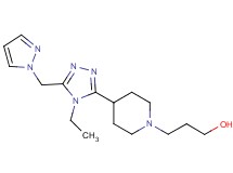 3-{4-[4-ethyl-5-(1H-pyrazol-1-ylmethyl)-4H-1,2,4-triazol-3-yl]piperidin-1-yl}propan-1-ol