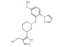 3-(4-ethyl-1H-pyrazol-5-yl)-1-[5-methoxy-2-(1H-pyrazol-1-yl)benzyl]piperidine